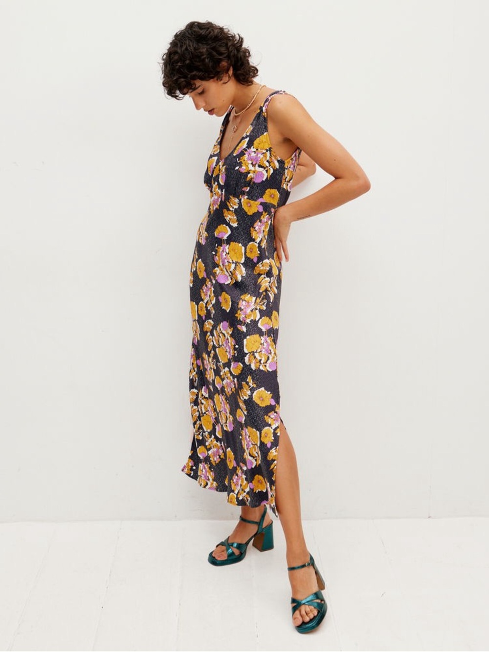 Oliver Bonas Floral Sleeveless Maxi Dress US 14